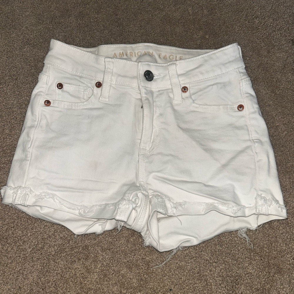 American Eagle white jean shorts